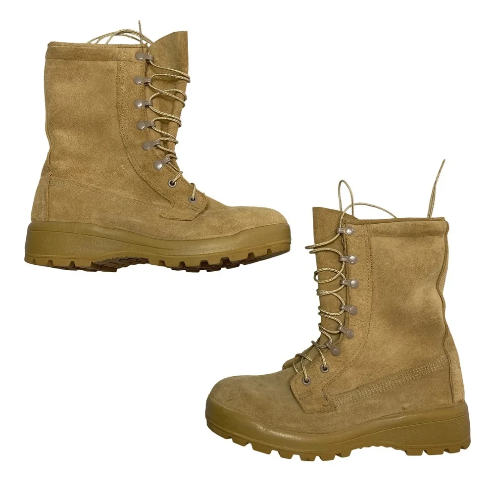 Belleville ICWR Combat Boots Mens 8.0 R Tan Suede Gore-Tex Vibram Sole USA Made